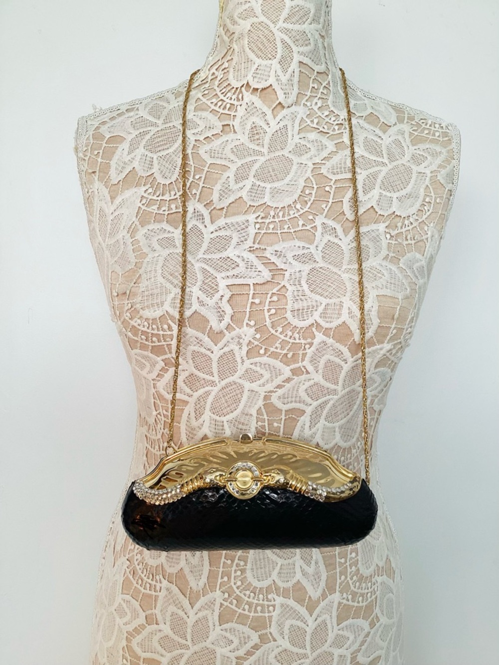 Vintage Black Purse Rhinestones